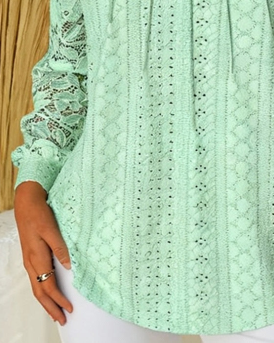 Elegant Enfärgad Blus Med Urholkningar