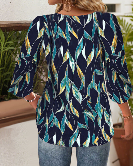 Blus Casual V-Ringning