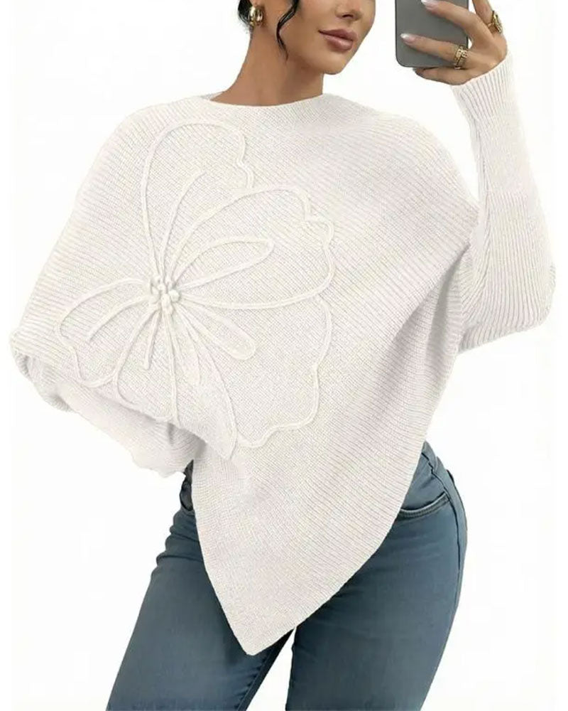 Pullover Stilig Blommig Oregelbunden