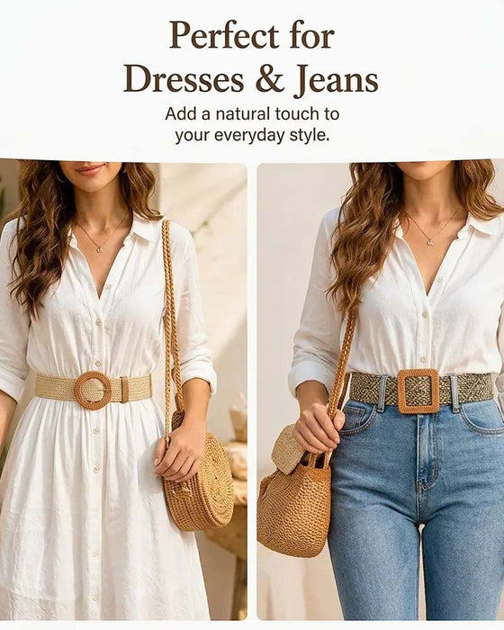 Bälte Boho Stil Spänne Elastiskt
