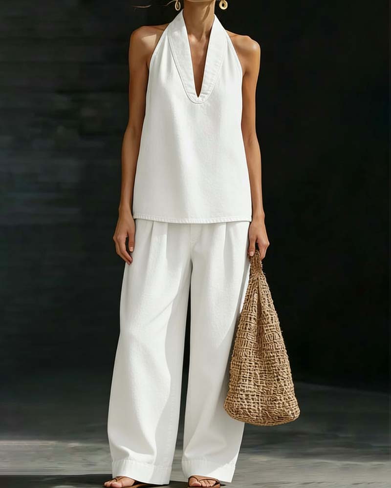 Set Mode Halterhals Denim