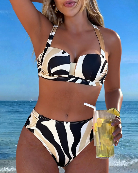 Semester Bikini Djurtryck Bygelös Bh