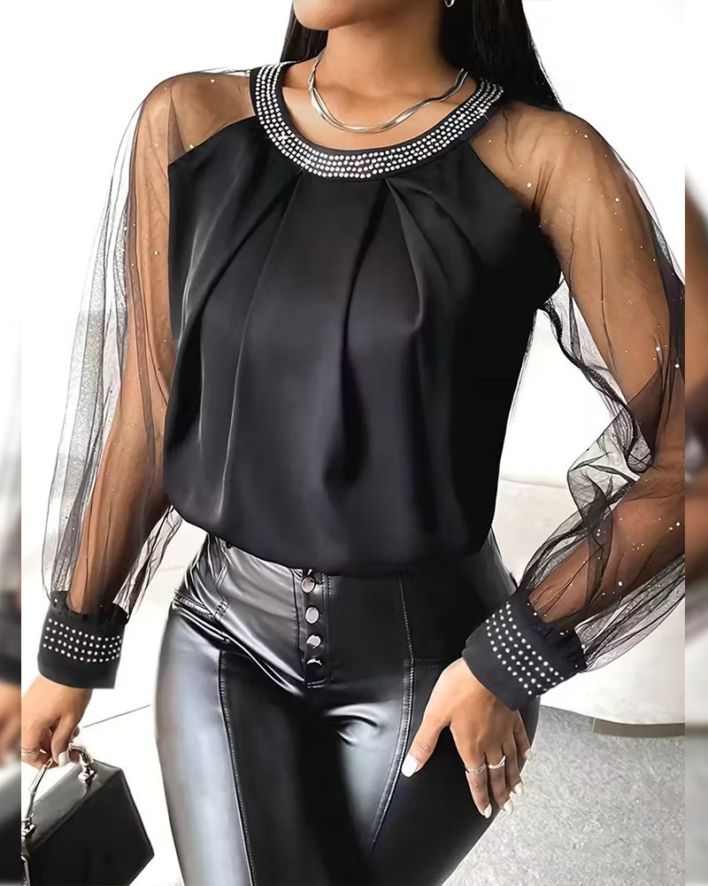 Blus Hetta Rinsten Mesh Långärmad Modig