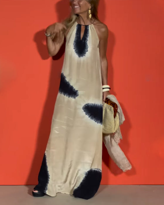 Klänning Ärmlös Gradient Halterneck