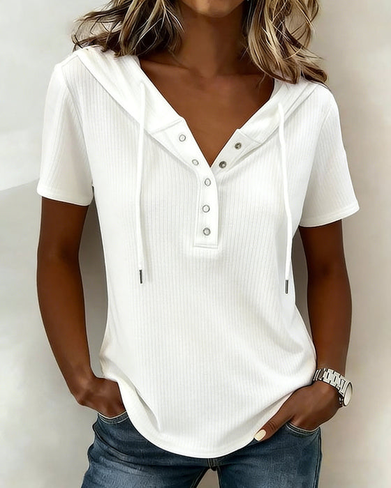 Blus Huva Kortärmad Henley
