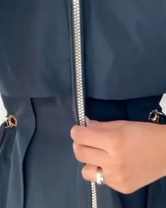 Jacka Trenchcoat Med Huvad Egenskap