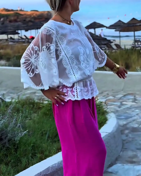 Blus Enfärgad Moderiktig