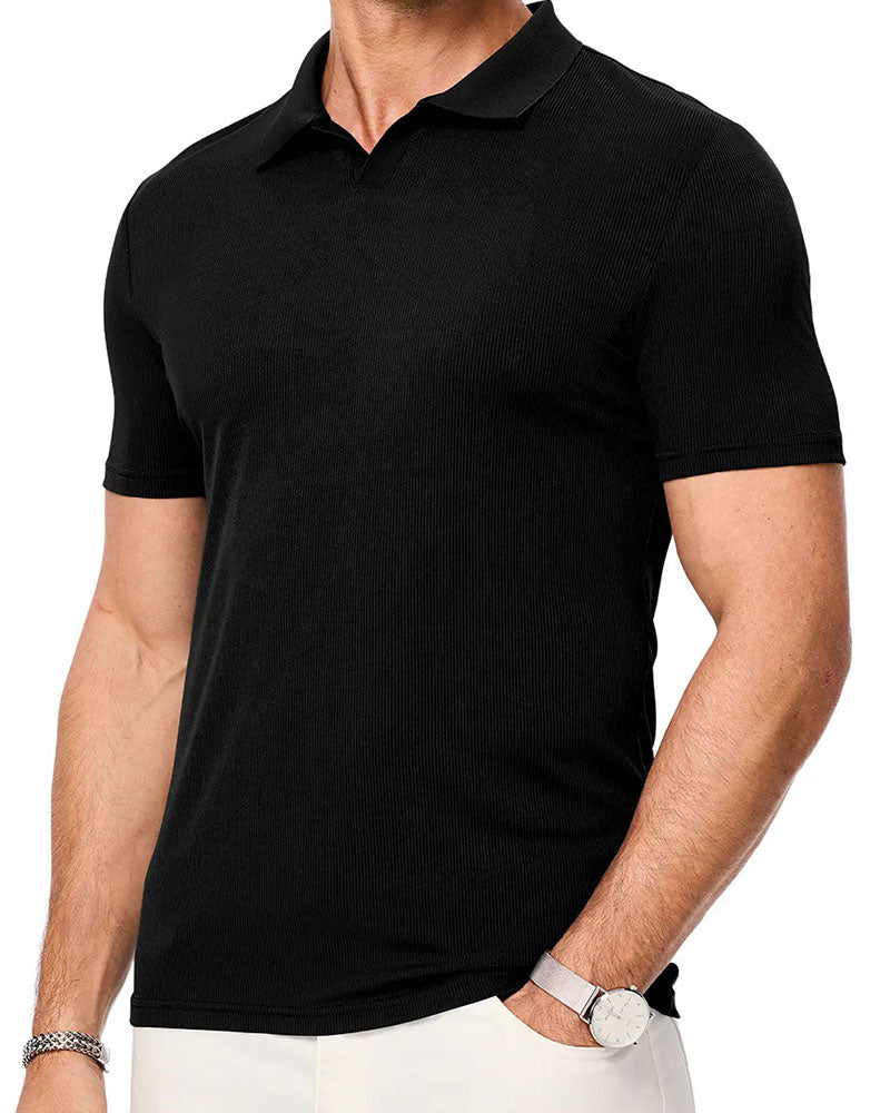 Herr-T-Shirt Avslappnad Krage