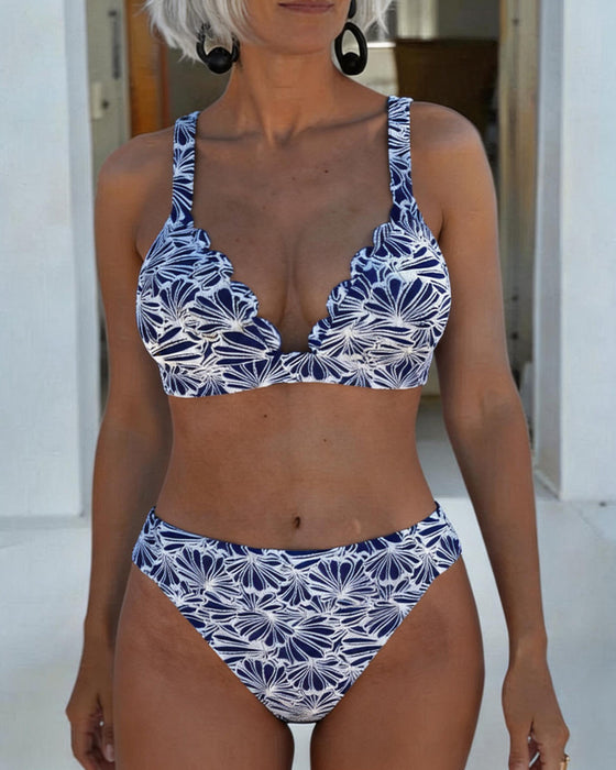 Bikini Scallopad Kant Tryck