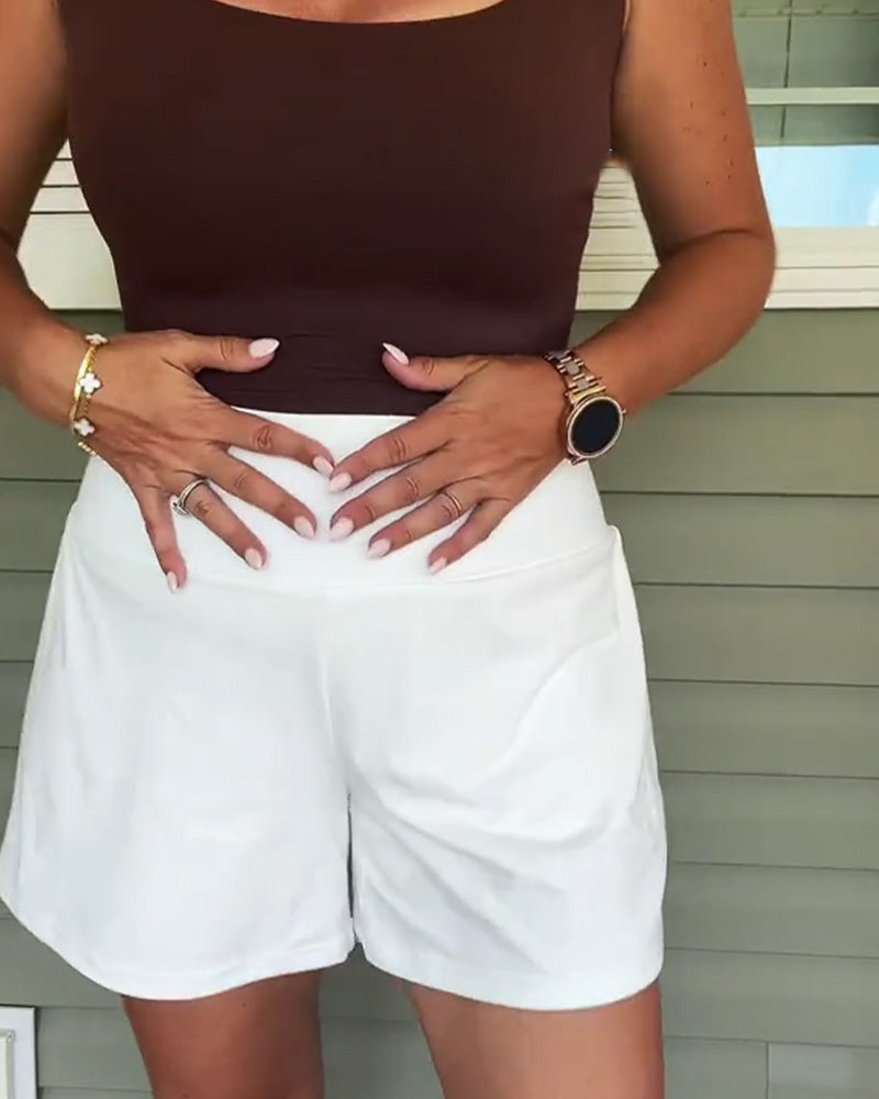 Shorts Hög Midja Anti-Exponering Dubbel Lager Sport