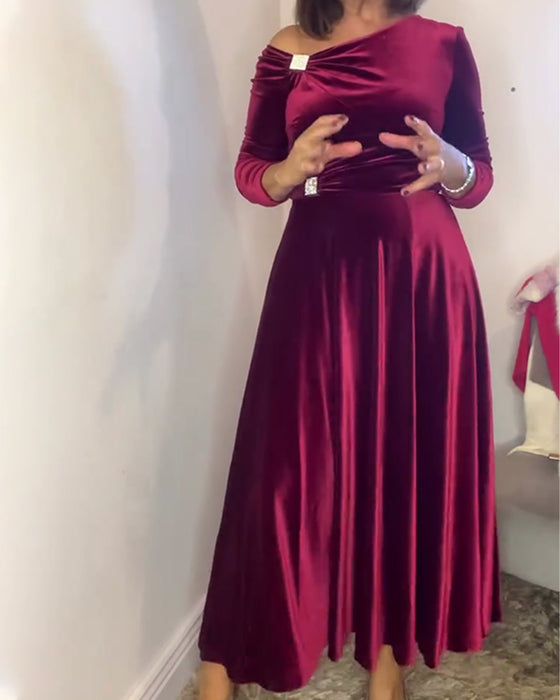 Klänning Stilfull Sammets Metallspännen