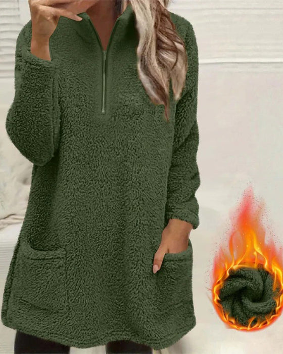 Tröja Enfärgad Ståndkrage