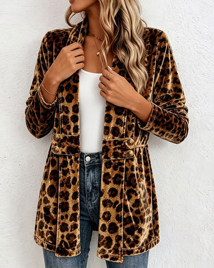Kappa Leopardmönster Mellångd Cardigan