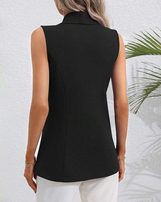 Enknäppt Ärmlös Kofta Jacka