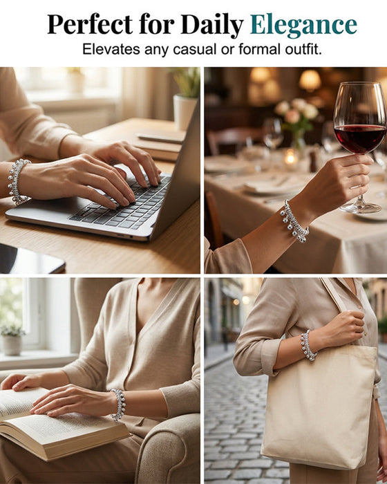 Armband Justerbar Silver Bell Charm Bangle