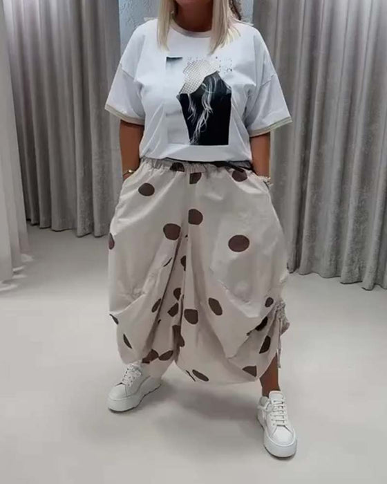 Harem Byxa Dragsko Ficka Prickig Loose Fit