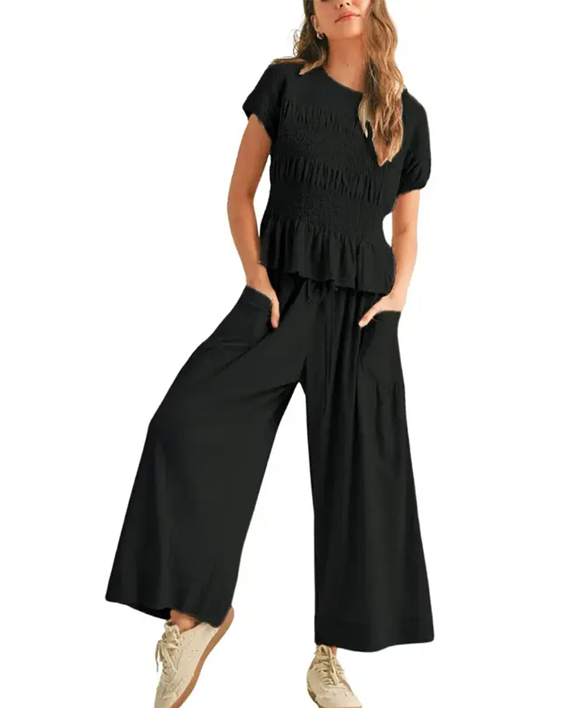 Set Enfärgad Kort Ärm