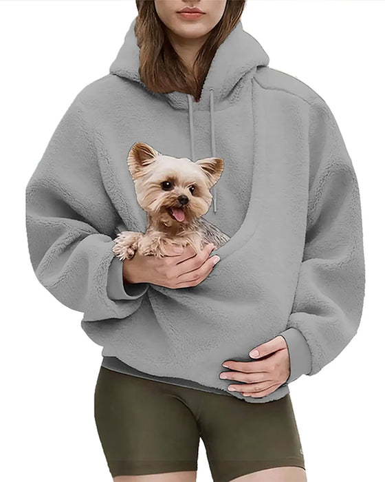 Tröja Teddy Husdjursficka Huva