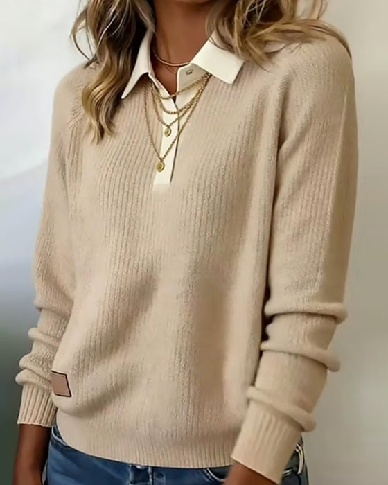 Tröja Med Slag I Lapptäcksmönster