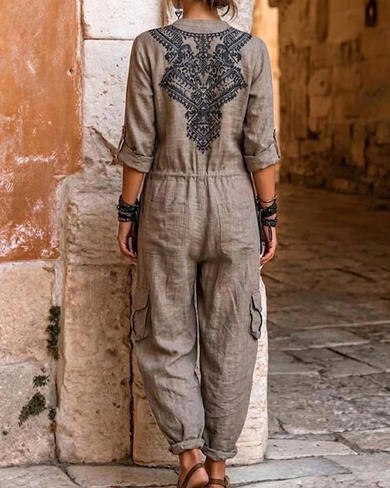 Jumpsuit Tryckt Tapered-Leg Cargo