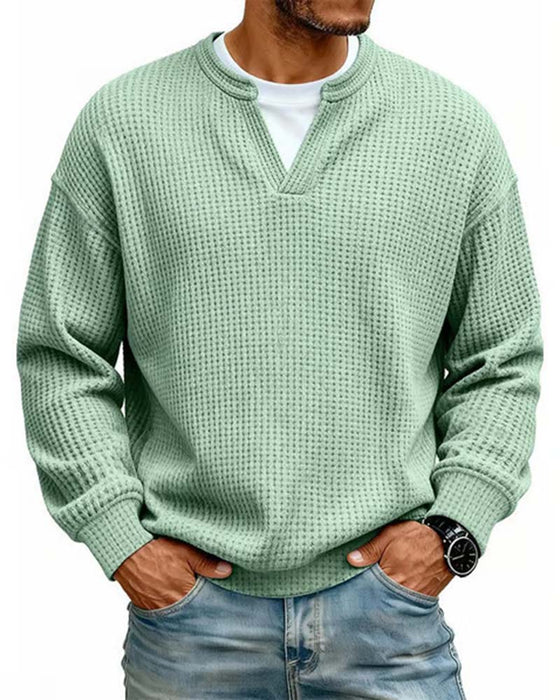 Sweatshirt Herr Runda Halsen Falsk Skiktad