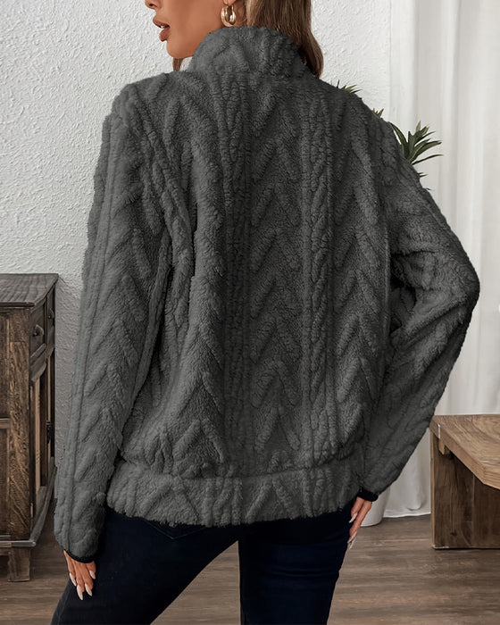 Sweatshirt Revers Framdragsknäpp Flosig