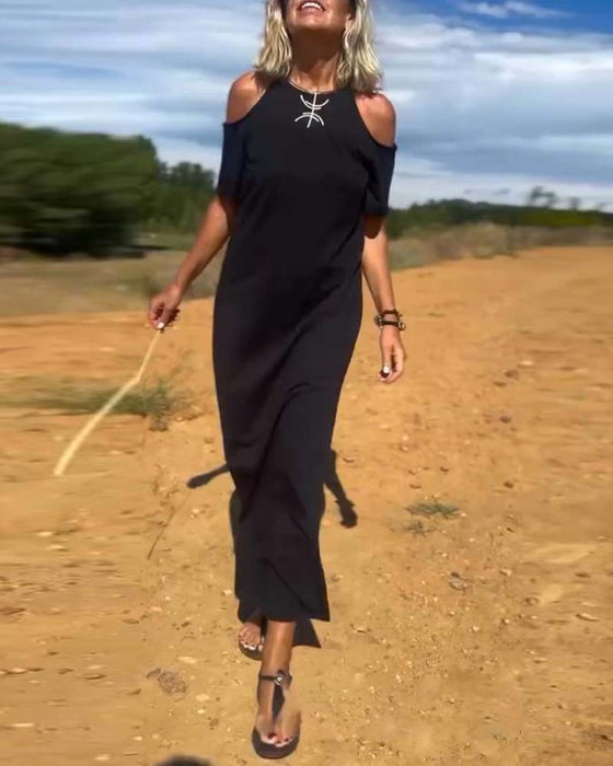 Klänning Fashion Avslappad Off-Shoulder Slim