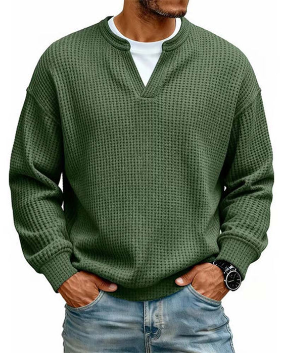 Sweatshirt Herr Runda Halsen Falsk Skiktad