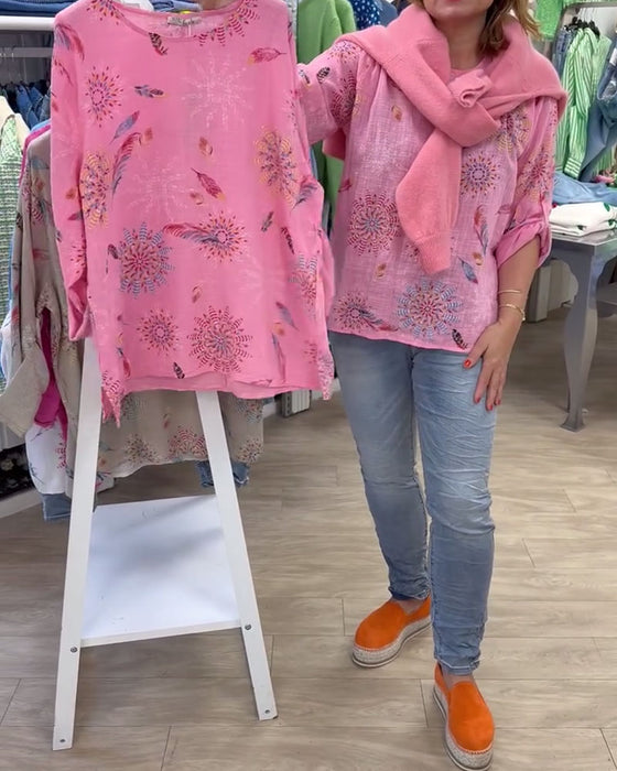 T-Shirt Långärmad Tryckt