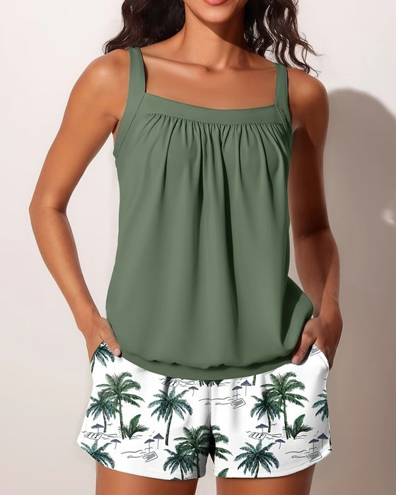 Tankini Tropisk Palm Träd Tryck