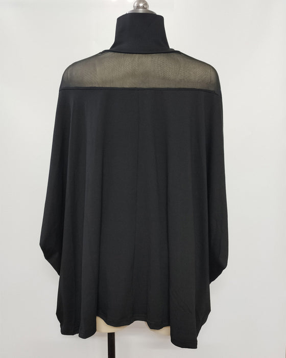 Blus Genomskinlig Cold Shoulder Dolmanärm
