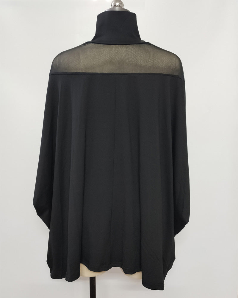 Blus Genomskinlig Cold Shoulder Dolmanärm