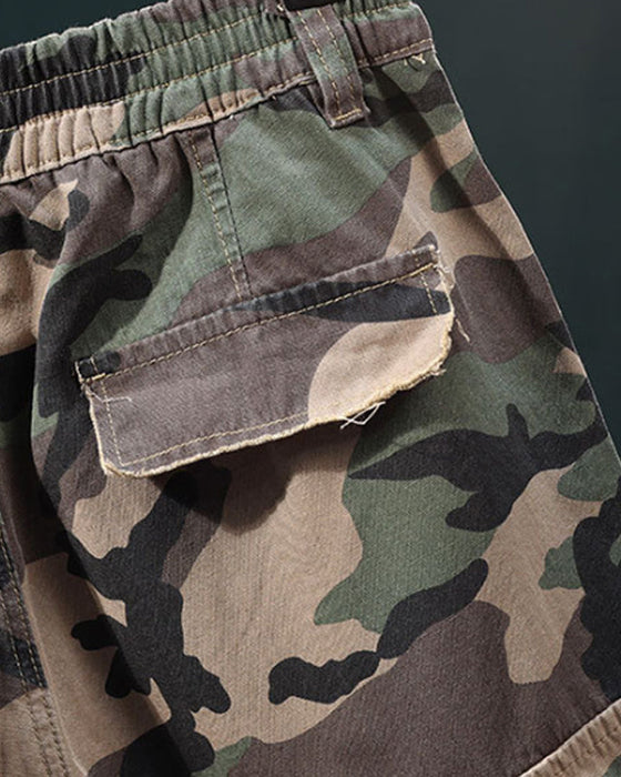 🔥 Herr Shorts Cargo Kamouflage Med Nit