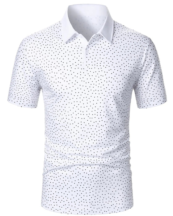 Avslappnad Polokrage-T-Shirt Med Små Prickar