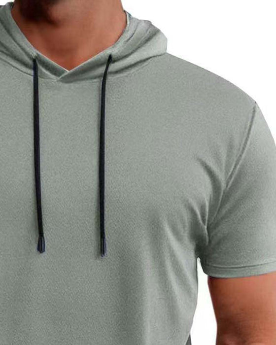 T-Shirt Hoodie Snabbtorka Kort Ärm