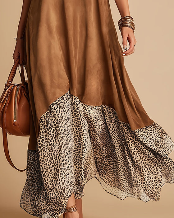 Klänningar Ärmlös Leopard Lapptäcke