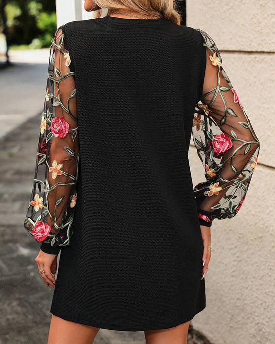 Klänning Nät Broderi Lapparbete