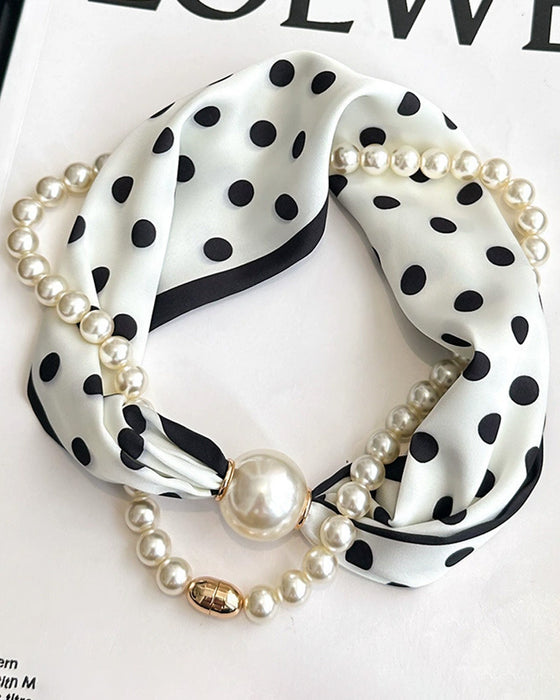 Halsband Lång Pärlprydd Silke