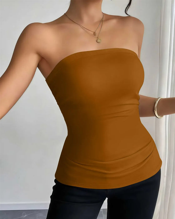 Tank Top Axelbandslös Solid Mode