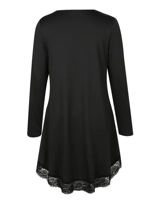 Oregelbunden Långärmad Topp Med Mesh-Lappverk