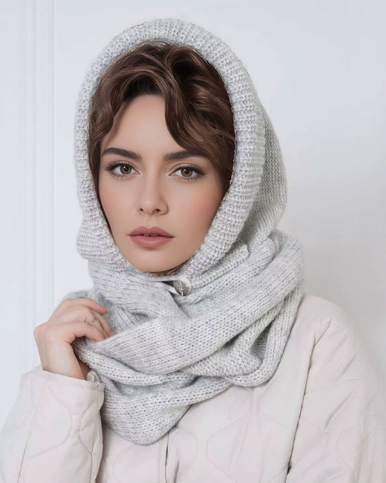 Grossist Enfärgad Stickad Huvscarf