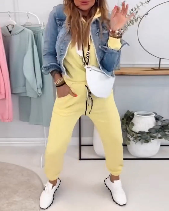 Tvådelad Kostym Street Style Tröja Sport