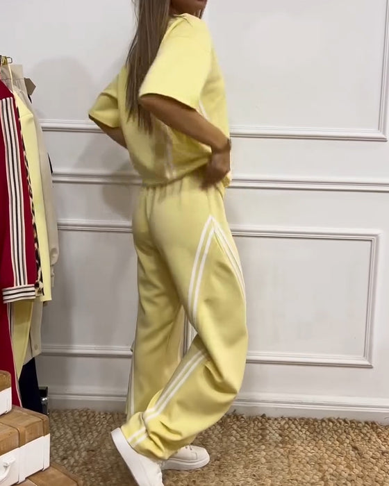 Tvådelat Set Athletic Randdetalj Casual