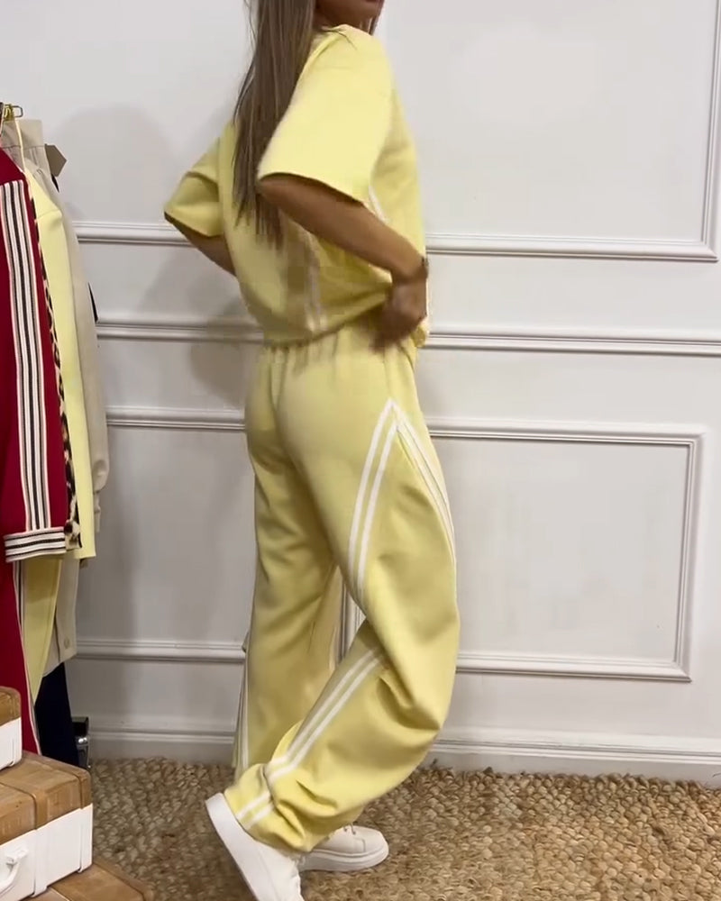 Tvådelat Set Athletic Randdetalj Casual