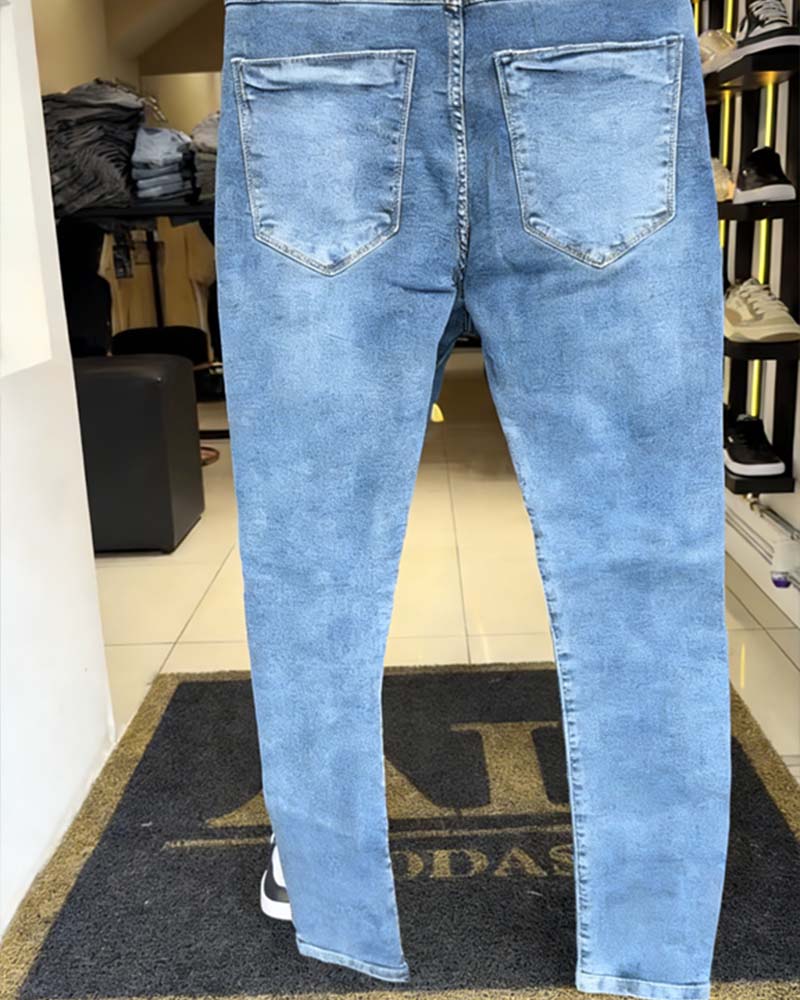 Jeans Nedslitna Slim-Fit Avsmalnande
