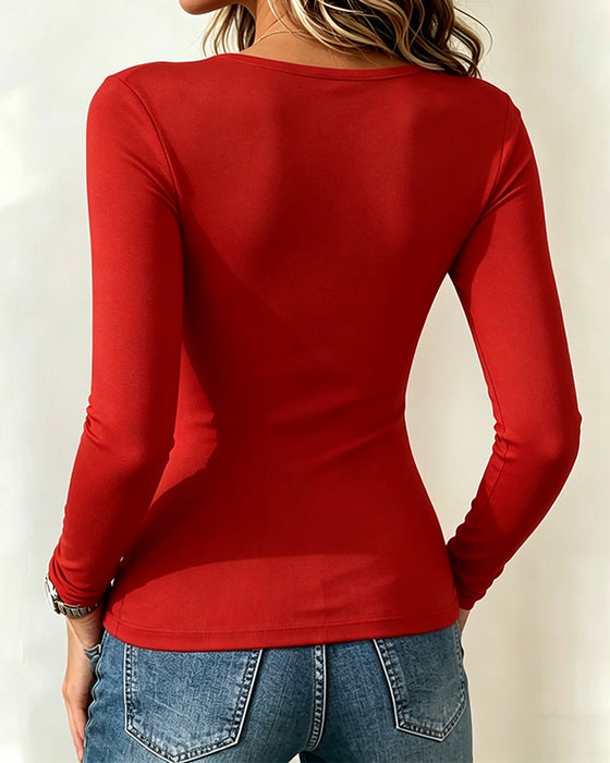 Blus Stilig Slim Långärmad