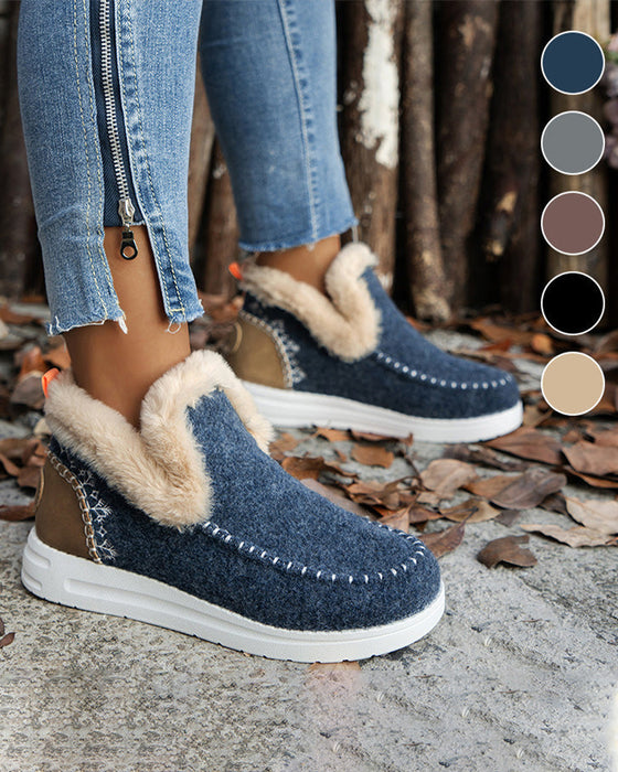 ❄️Dam Vinter Ankelkängor Halkfria Med Fuskpälsvärme