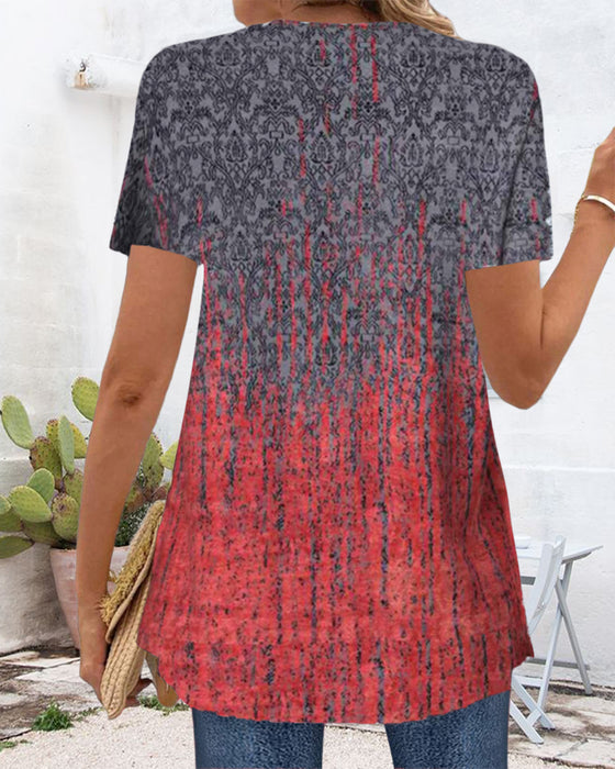 Blus Falsk Tvådelad Kortärmad Oregelbunden