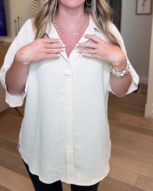 Skjorta Hel Knäpp-Ner Krage