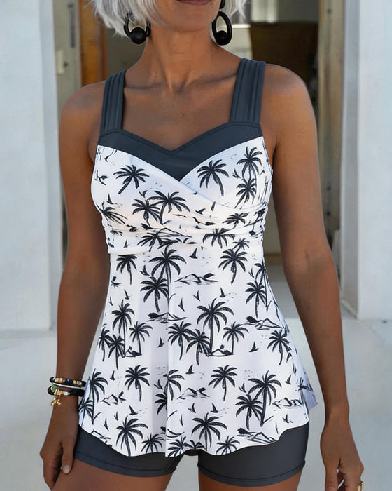 Tankini Kjol Midja Patchwork